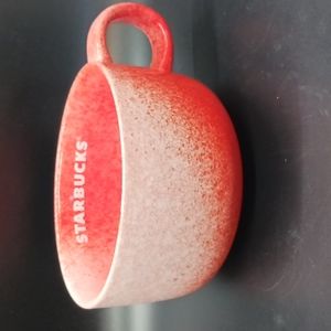 Starbucks 2019 Orange & White Ombre Splatter, Speckled Cappuccino/Coffee Mug